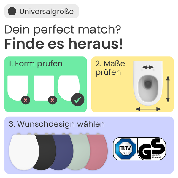 Anleitung zur Bestimmung der richtigen Toilettensitzgröße