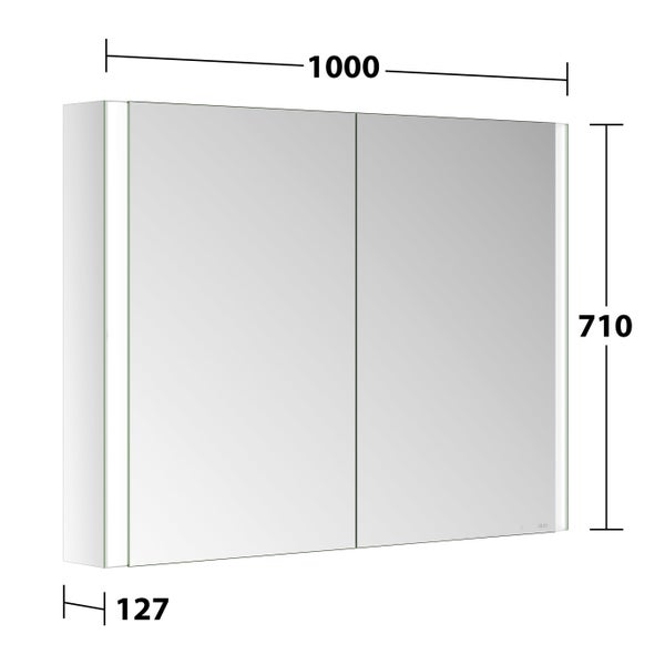 KEUCO Emma Badmöbel-Set 100 cm 3-teilig, mit Waschtisch, Unterbau und Spiegelschrank
