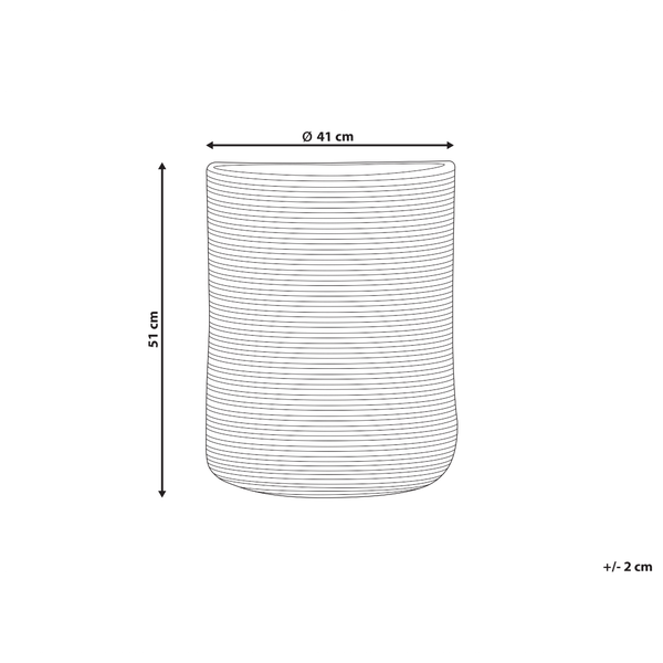 Technische Zeichnung eines Pflanzgefäßes mit den Maßen 41 Zentimeter Durchmesser und 51 Zentimeter Höhe
