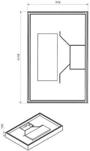 Calmwaters® Duschwannenträger 120x80 cm Modern Select, Passend für Rechteck-Duschwanne 120 x 80 x 2,5 cm, Styropor-Wannenträger, Schall- und wärmedämmend, Direkt verfliesbar, Weiß, 03AX3044