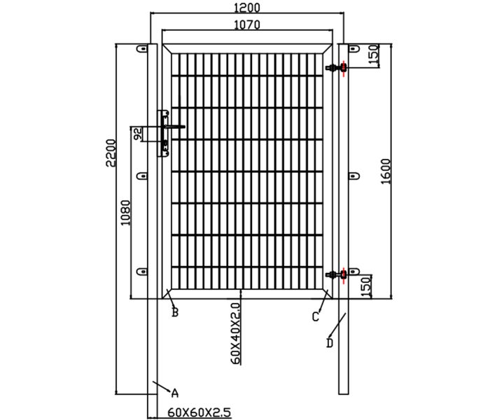 1-flügelige Industrietore Anthrazit 6/5/6 mm 1200 x 1600 mm