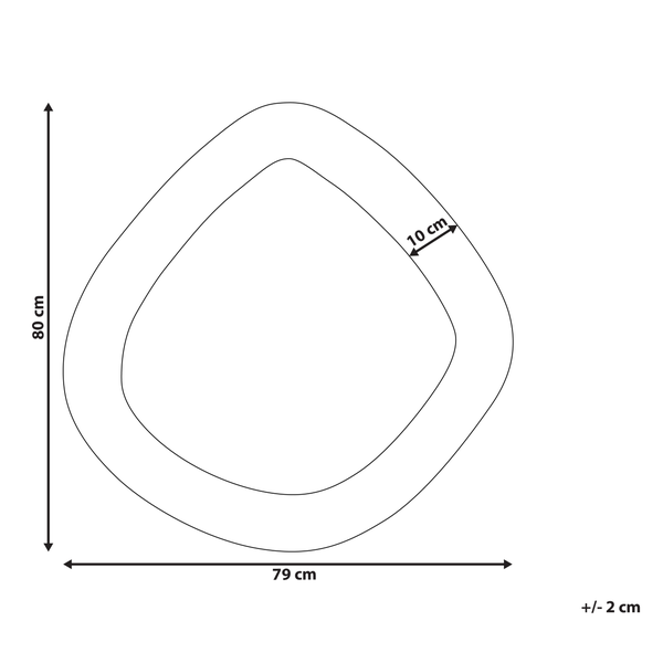 Illustration der Abmessungen einer Duschtasse