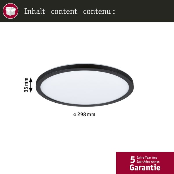 LED Panel Atria Shine IP44 rund 298mm 14,8W 2250lm 3000 - 6500K Schwarz