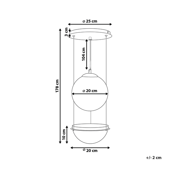Glas Pendelleuchte Schwarz TOBINS