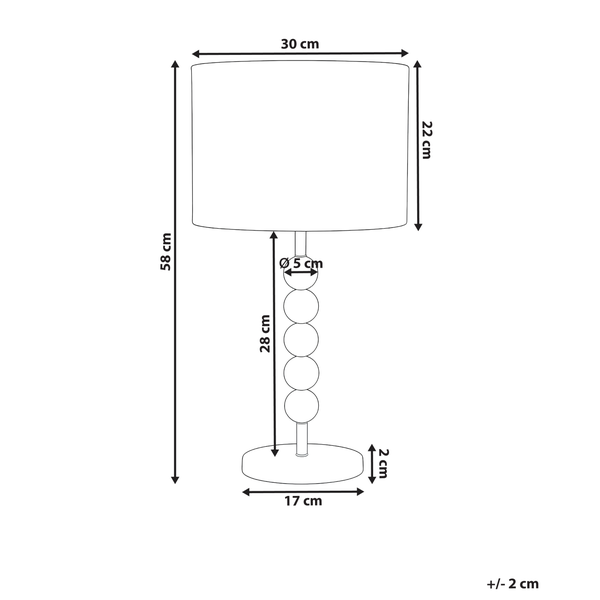 Abmessungen der Tischleuchte