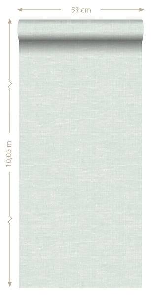 ESTAhome Tapete Leinen-Optik Pastell Mintgrün - 53 cm x 10.05 m - 148694