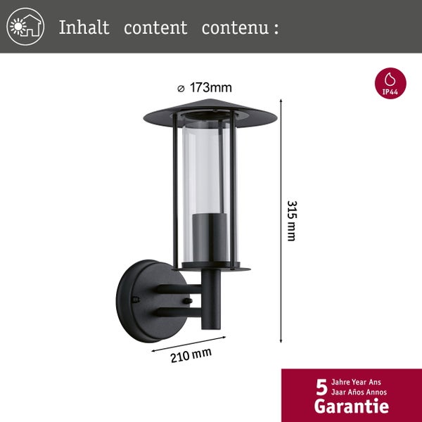 Kubische Außenwandleuchte