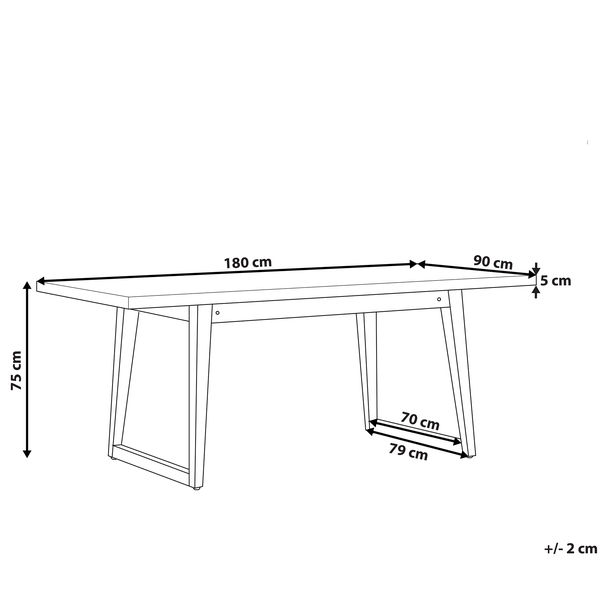 Gartentisch ORIA 180 cm 90 cm Beton Grau
