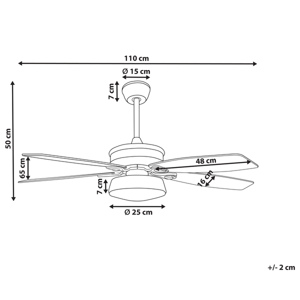 Deckenventilator mit Licht LOGAN mit Fernbedienung Weiß