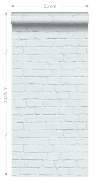 Origin Wallcoverings Tapete Stein-Optik Pastell Mintgrün - 53 cm x 10.05 m - 347487