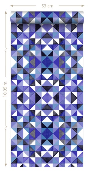Origin Wallcoverings Tapete kubistisches Muster Lila - 53 cm x 10.05 m - 346910