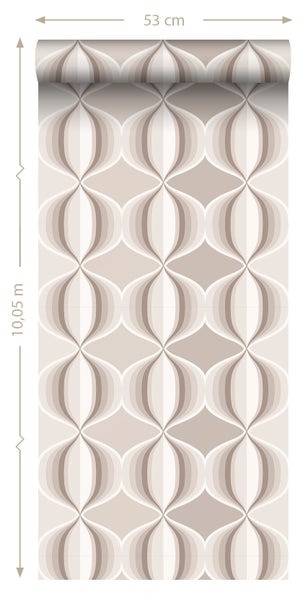 Sanders und Sanders Tapete grafisches Muster Beige - 53 cm x 10.05 m - 935229