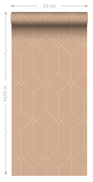 ESTAhome Tapete Art Decó Muster Terrakotta - 50 x 900 cm - 139748