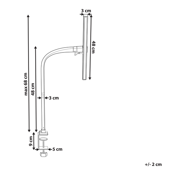 LED Schreibtischlampe klemmbar AURIGA mit Bewegungsmelder Metall Schwarz