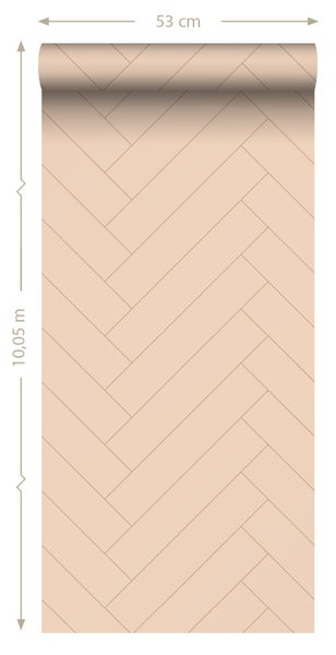 ESTAhome Tapete Fischgrätmuster Terrakottarosa - 50 x 900 cm - 139780