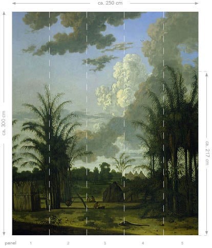 Origin Wallcoverings Fototapete tropische Landschaft Grün, Blau und Senfgrün - 2,5 x 3 m - 357234