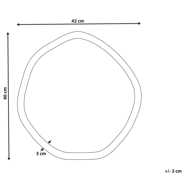 Zeichnung eines Tisches mit den Maßen 42 mal 40 Zentimeter