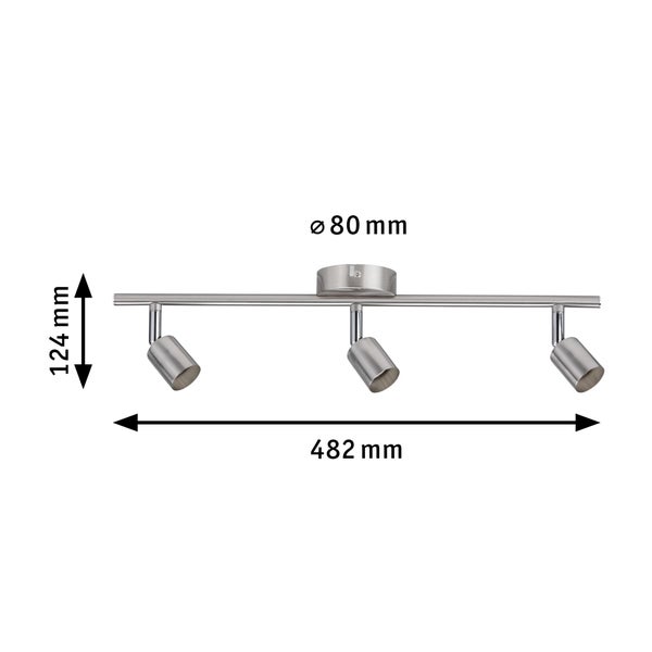 Spotlight Carolina GU10 230V max. 3x10W dimmbar Nickel matt