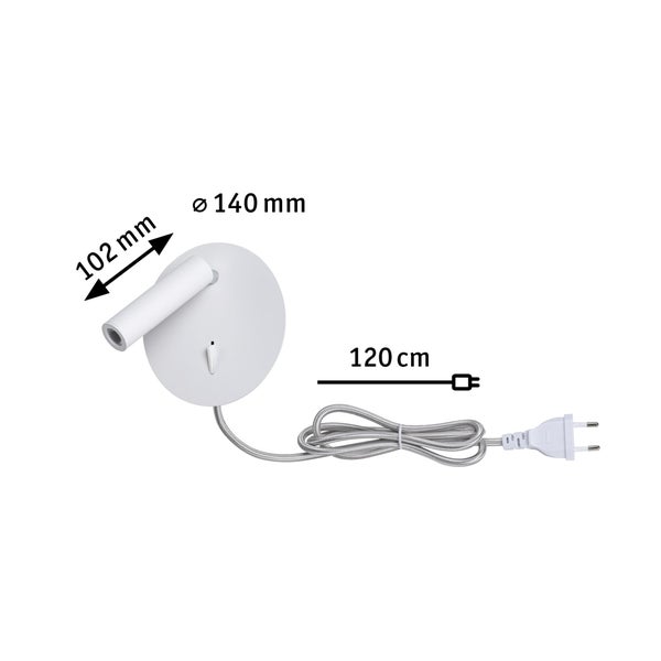Wandleuchte Tabari 3000K 300lm 230V 3,2W Weiß, Chrom