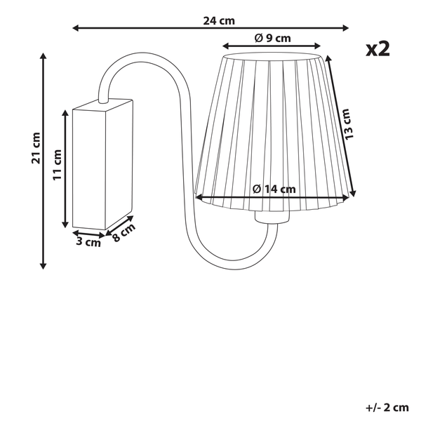 Wandlampe 2er Set TOLKA Metall Weiß