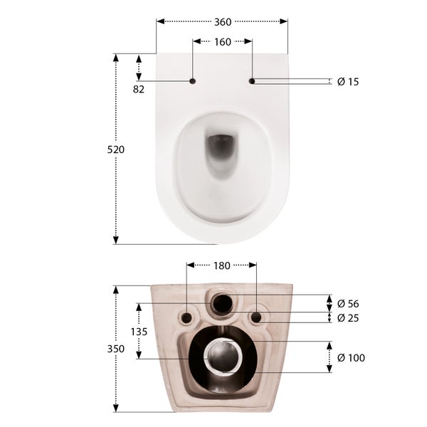 aquaSu® Wand WC Spülrandlos 2.0, innovative Swirl Spültechnik, Spritzfrei & leise, Umweltfreundlich, Wasserzulauf seitlich, WC-Set Tondo, WC-Sitz mit Absenkautomatik, Duroplast Weiß, 049979