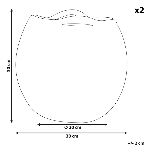 Skizze eines Pflanzgefäßes mit Maßangaben