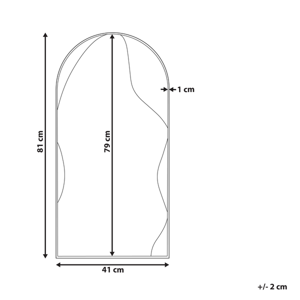 Detailansicht eines rechteckigen Spiegels mit Metallrahmen