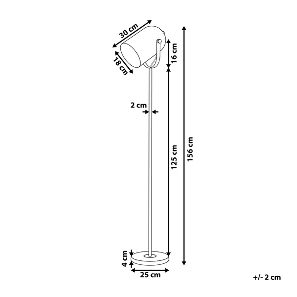 Stehlampe TYRIA verstellbar Metall Schwarz
