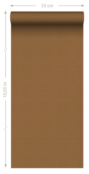 ESTAhome Tapete Leinen-Optik ockerbraun - 53 cm x 10.05 m - 139241