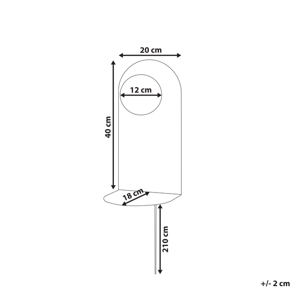 Wandlampe MAPI mit Ablage Metall Graphitgrau