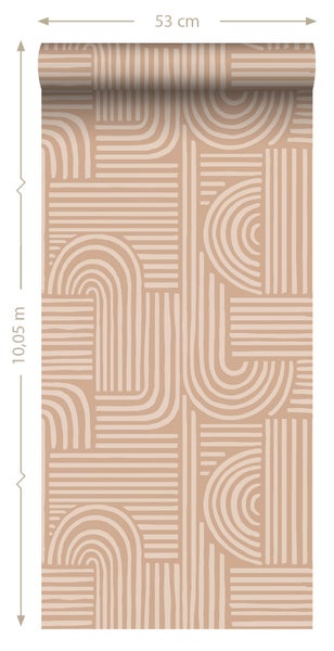 ESTAhome Tapete 3D-Muster Terrakotta - 53 cm x 10.05 m - 139936