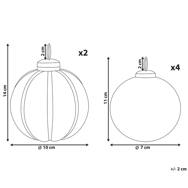 Weihnachtskugel 6er Set ARGENTIN Glas Rot