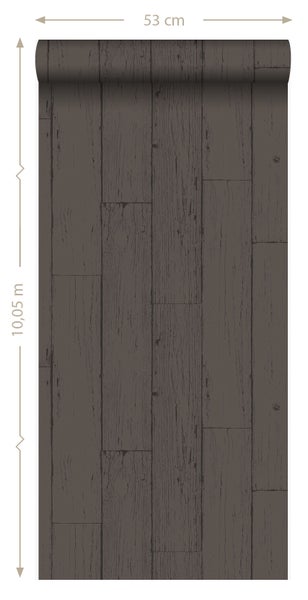 Origin Wallcoverings Tapete Holz-optik Dunkelgrau - 53 cm x 10.05 m - 347552