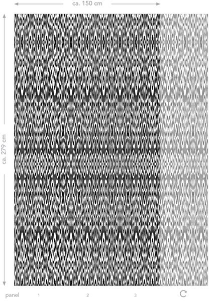 Origin Wallcoverings Fototapete Coco Ikat-Motive Schwarz - 150 x 279 cm - 356903