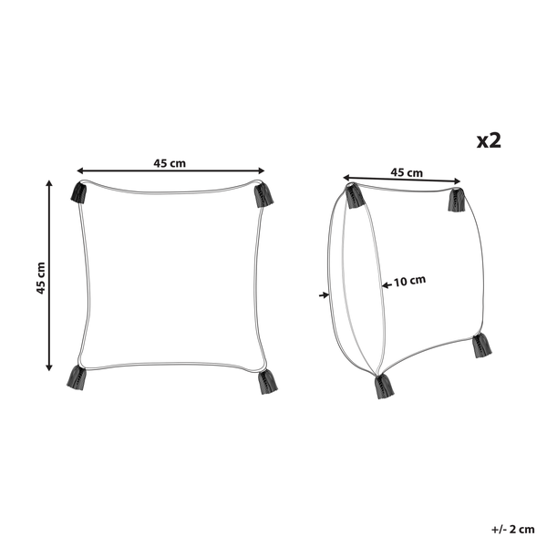 Dekokissen 2er Set TILIA Baumwolle 45 x 45 cm Blau Geometrisches Muster