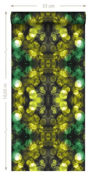 Origin Wallcoverings Tapete Kaleidoskopmuster Gelb und Grün - 53 cm x 10.05 m - 337201