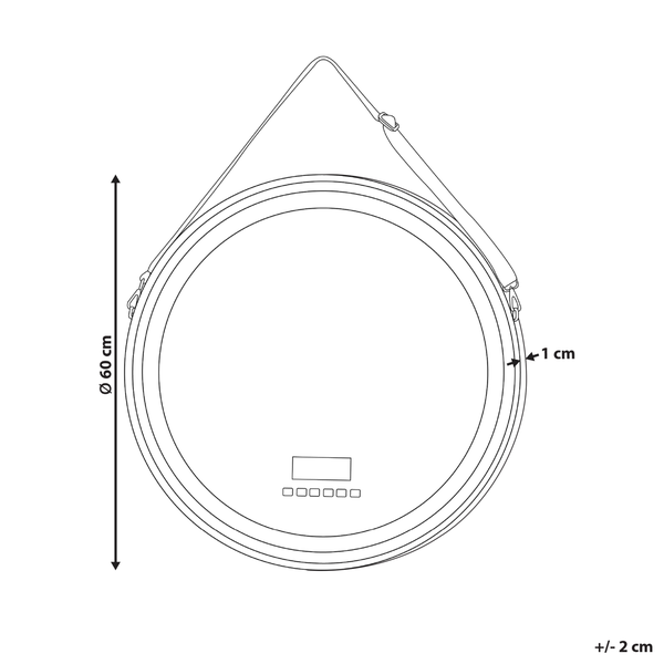 Runde Tasche mit den Maßen 60 cm Durchmesser und 1 cm Breite