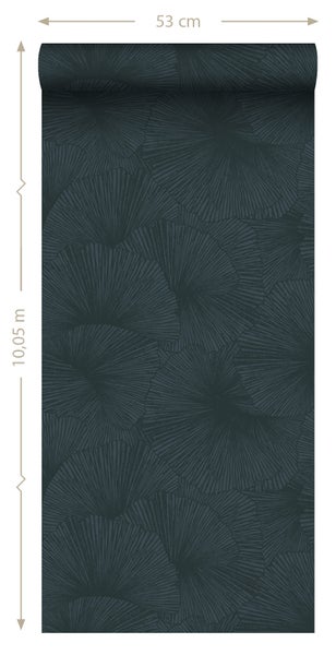 Origin Wallcoverings Tapete 3D Muster Blätter Dunkelblau - 50 x 900 cm - 348012