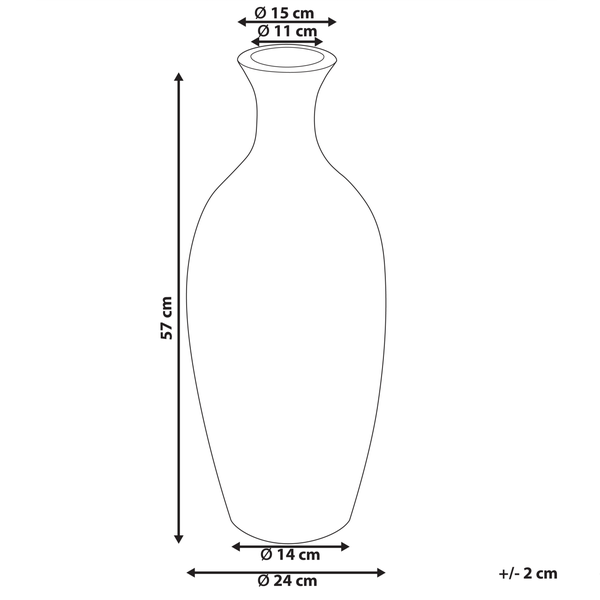 Dekovase KARDIA Keramik 57 cm Braun