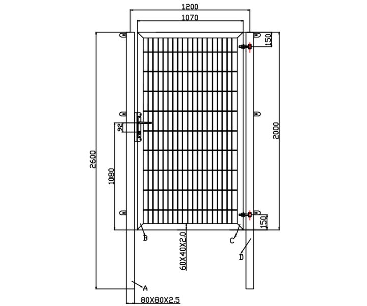 1-flügelige Industrietore Moosgrün 6/5/6 mm 1200 x 2000 mm