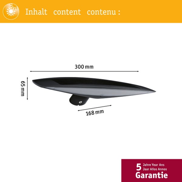 Solar LED Außenwandleuchte Kiran Bewegungsmelder IP44 3000K 180lm Anthrazit