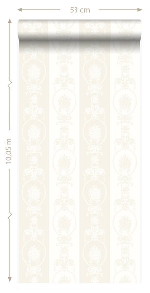 Origin Wallcoverings Tapete Ornamente Silber und Weiß - 53 cm x 10.05 m - 346829
