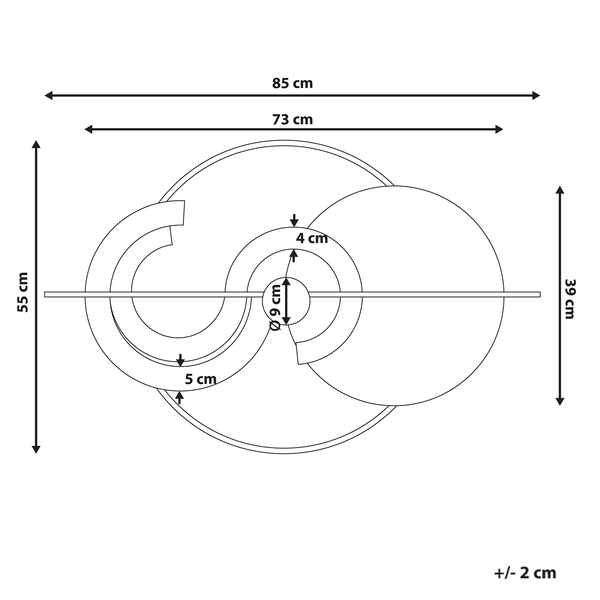 Maße einer Wanddeko, 85 mal 55 Zentimeter