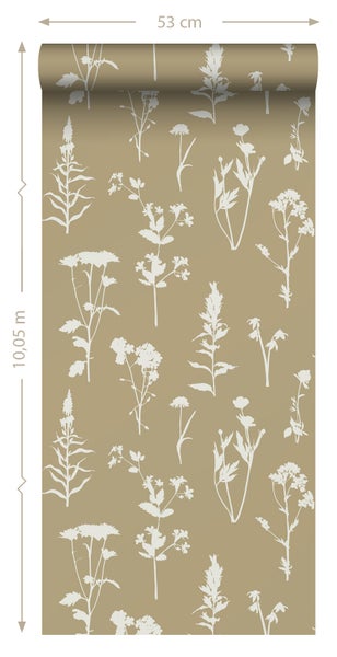 ESTAhome Tapete Feldblumen Beige - 53 cm x 10.05 m - 139483