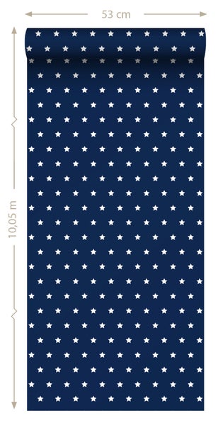 Sanders und Sanders Tapete Sterne Marineblau - 53 cm x 10,05 m - 935225