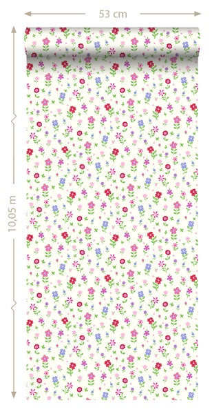 ESTAhome Tapete Blumen Multicolor - 53 cm x 10.05 m - 137319