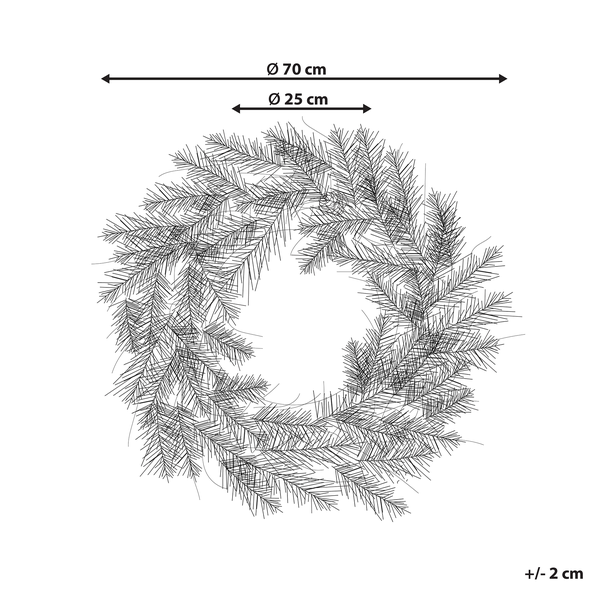 Dekokranz weiß mit LED-Beleuchtung Schnee bedeckt ⌀ 70 cm SUNDO