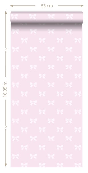 Origin Wallcoverings Tapete kleine Schleifen Rosa - 53 cm x 10.05 m - 346844