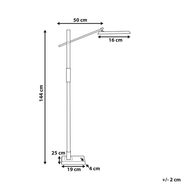 LED Stehlampe AQUARIUS mit Dimmer Metall Silber
