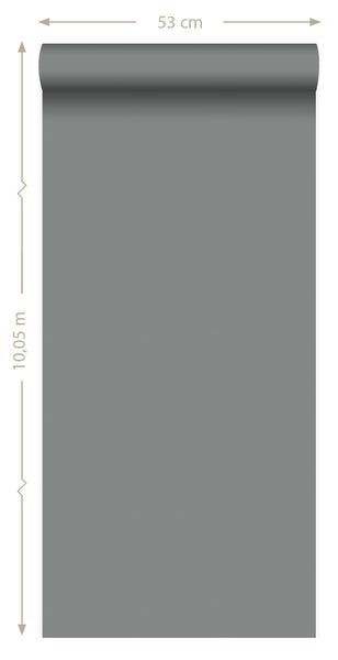 Origin Wallcoverings Tapete Uni Dunkelgrau - 53 cm x 10.05 m - 326307